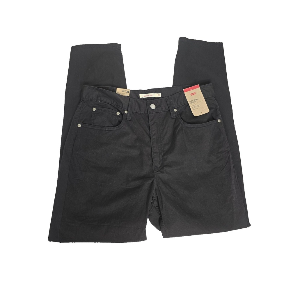 Levi's Black High Rise Tapered Leg 80s Mom Jeans Womens 31x30 IRREGULAR NWT